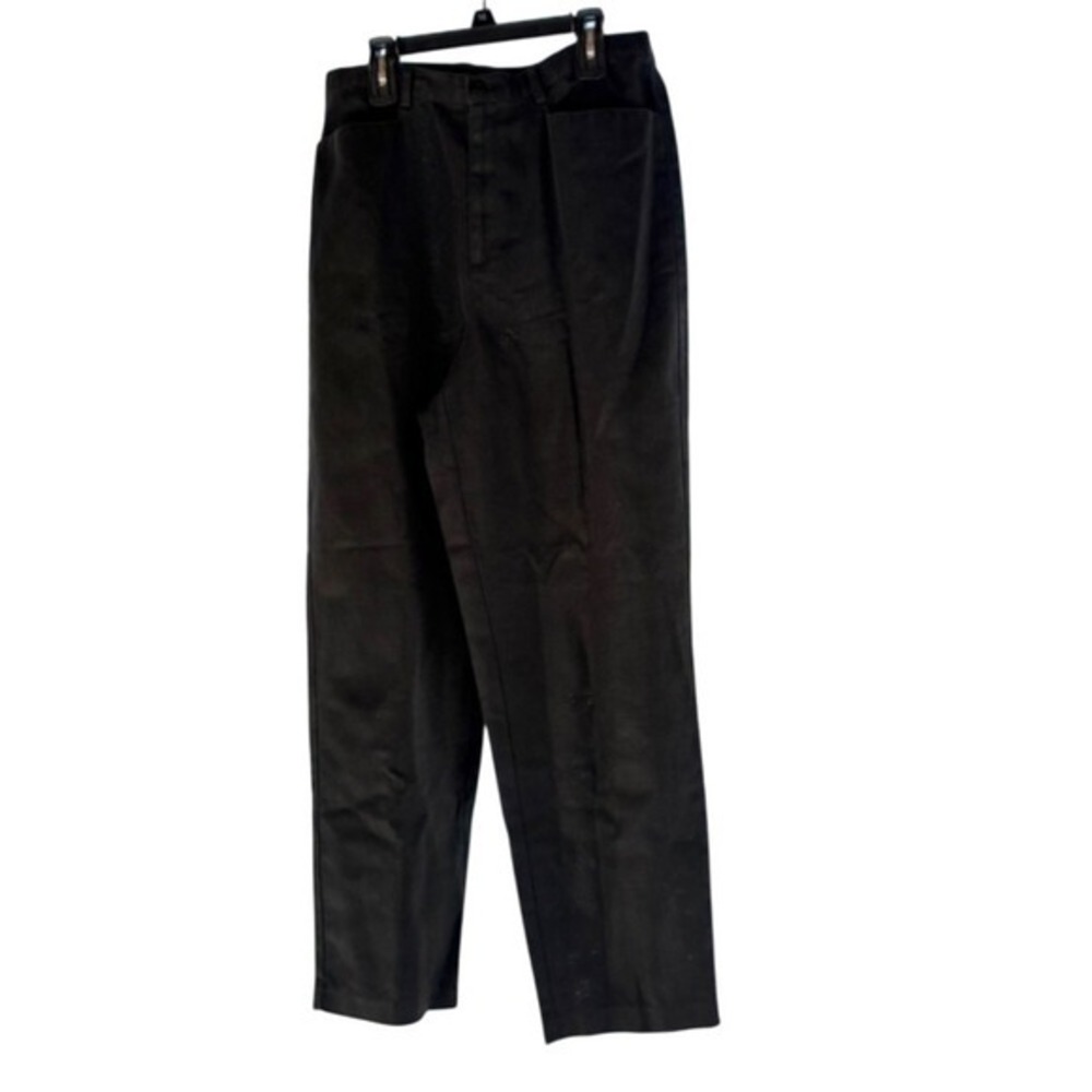 Liz Claiborne Lizsport Linen Blend Trousers Women 12P Black